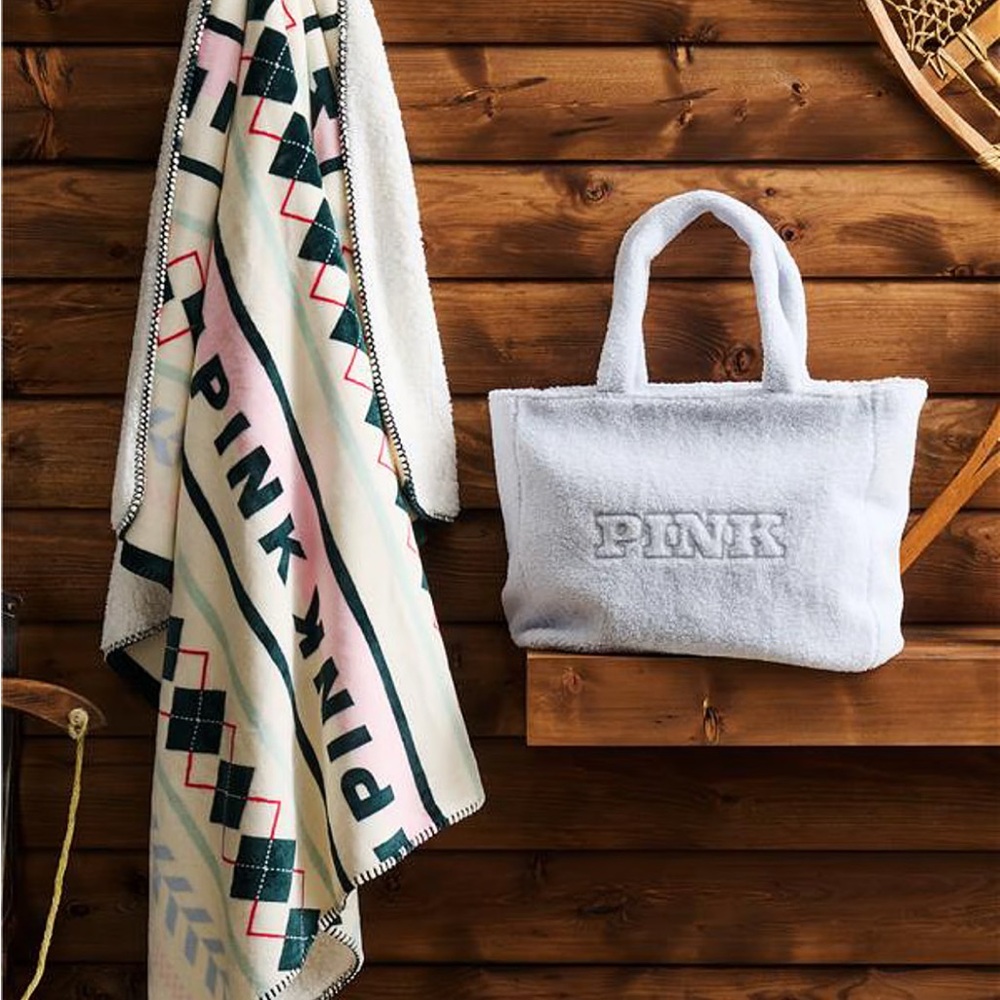 NEW Pink Logo Blanket and Tote Set